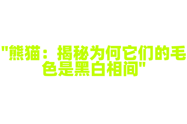 "熊猫：揭秘为何它们的毛色是黑白相间"